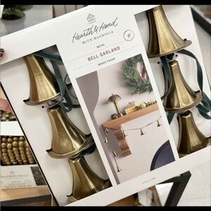 6’ Decorative Brass Bell Christmas Garland Dangler Antique Finish - Hearth & Han